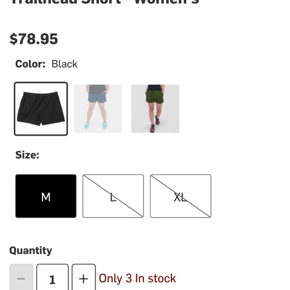 Trailhead Women's Athletic Shorts — Black
